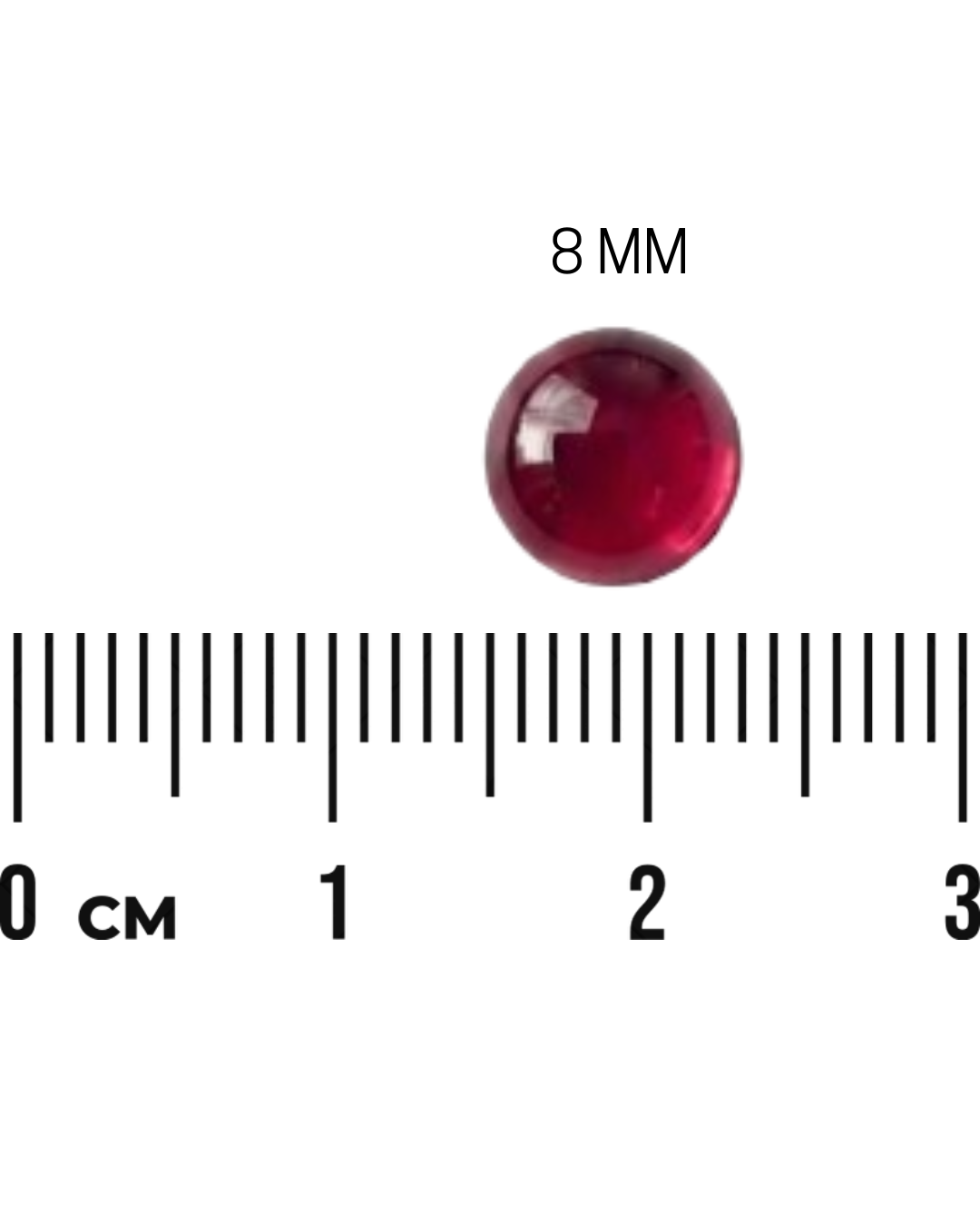 Red Round Stone (2Mm to 12Mm)