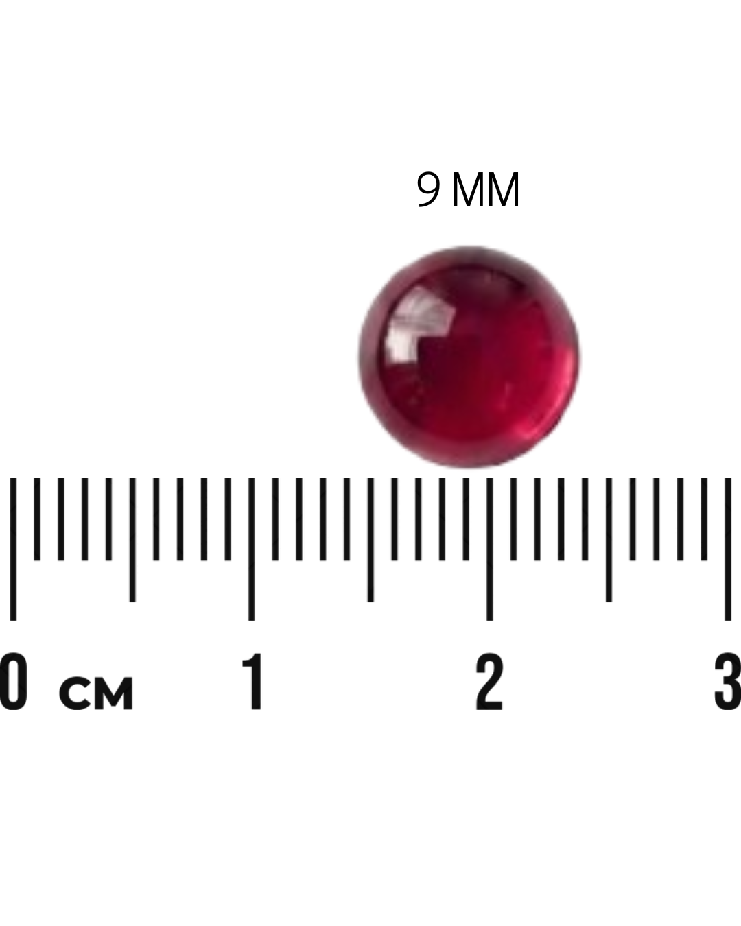Red Round Stone (2Mm to 12Mm)