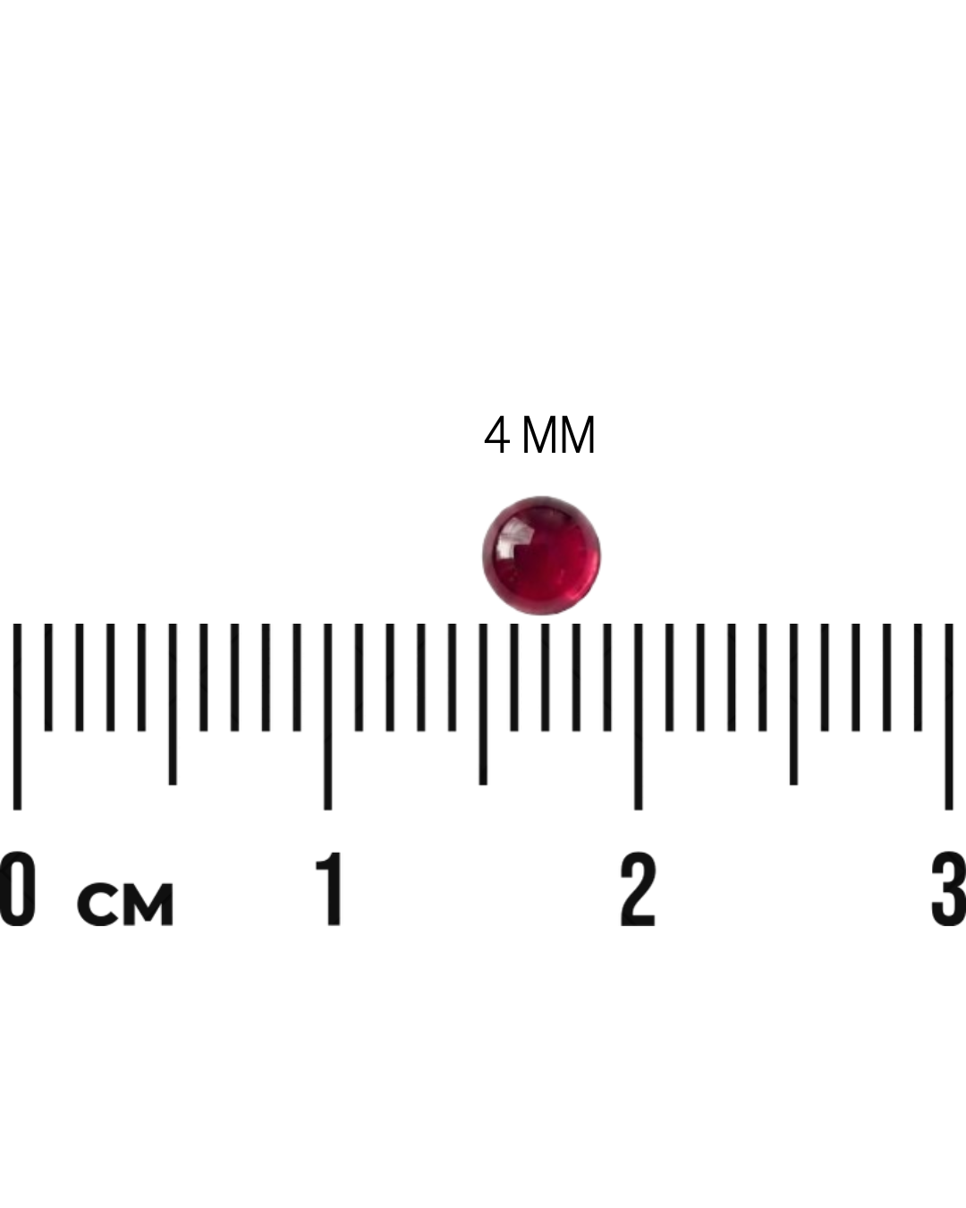 Red Round Stone (2Mm to 12Mm)